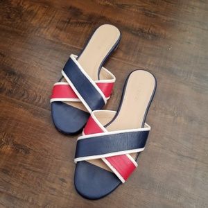 J Crew Colorblock Leather Sandals 7